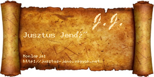 Jusztus Jenő névjegykártya