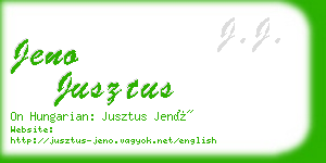 jeno jusztus business card